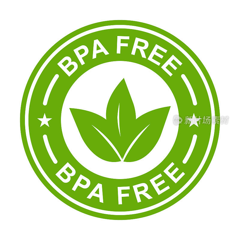BPA FREE双酚A和邻苯二甲酸盐FREE图标矢量无毒塑料标识平面设计，标志，网站，社交媒体，移动应用程序，UI插图